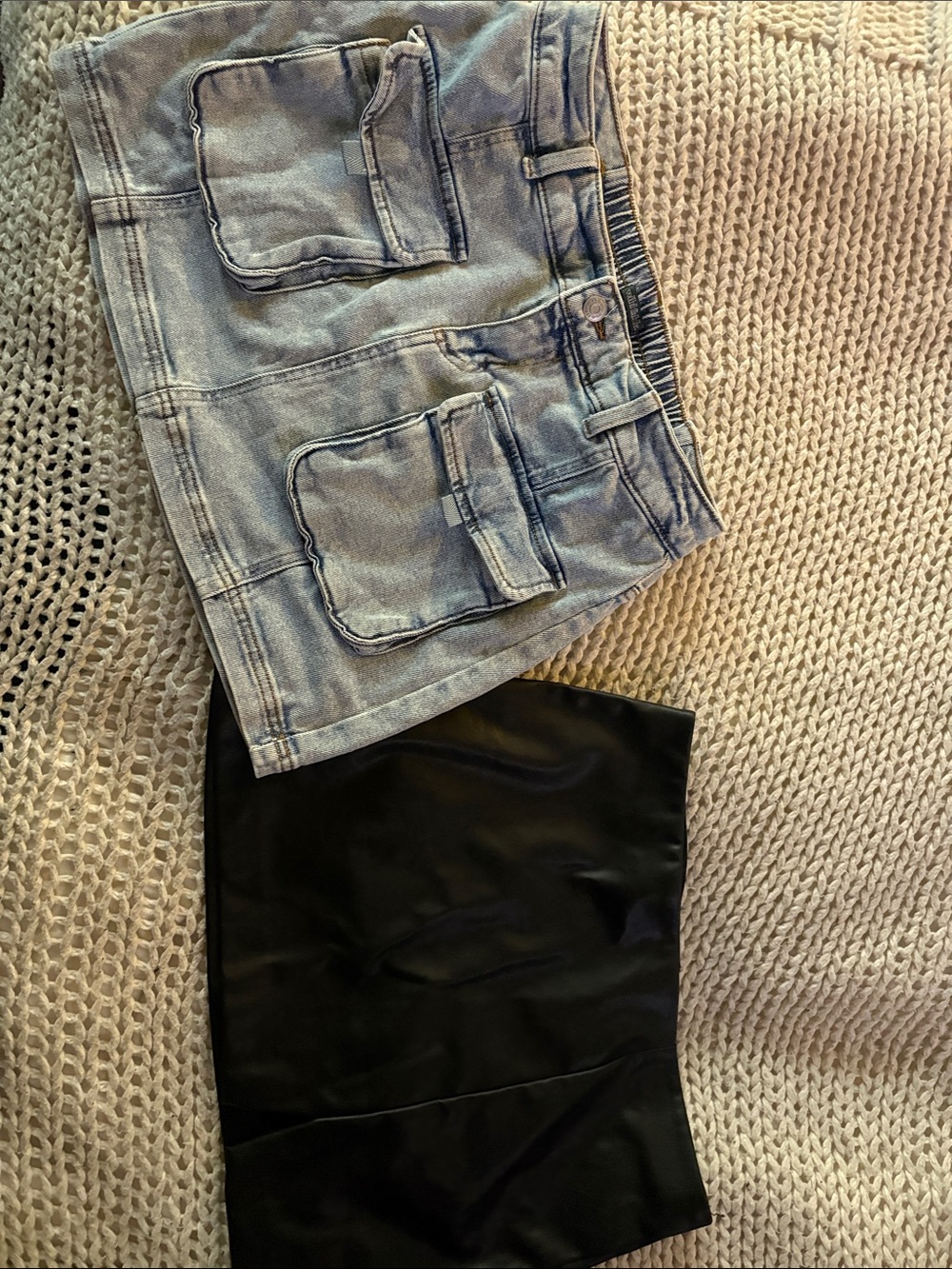 wild fable Light Blue Denim Skirt with Contrast Stitching